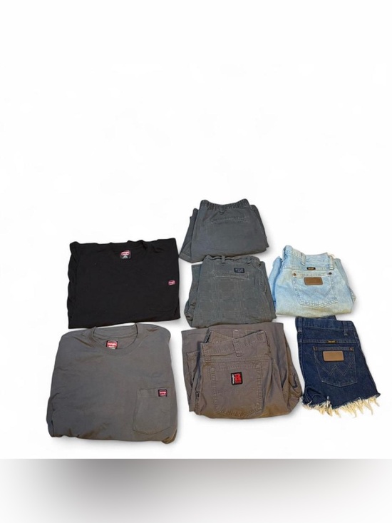 Wrangler Other - Assorted Wrangler Workwear Tee & Pants Bundle in Black, Gray, Light Wash & Navy